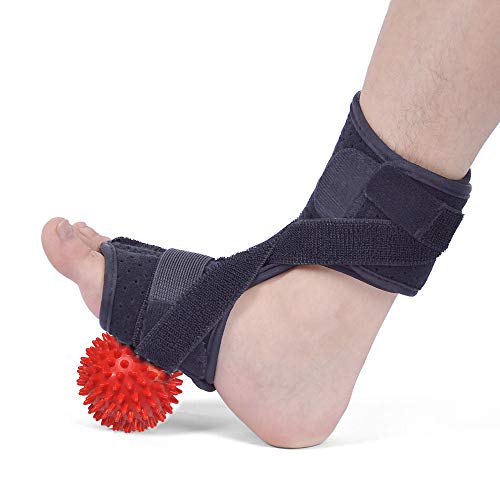 SXTYFBB Férula de Soporte Nocturno para Fascitis Plantar, órtesis Ajustable para caída del Dorso del pie con Bola de Masaje Puntiaguda para aliviar la tendinitis de Aquiles y la Fascia Plantar