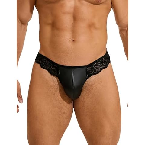 ohmydear Men's Thong Underwear with Bulge Pouch Cover