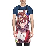 [RFSHOPWF] ウマ娘 ライスシャワー エプロン H型シンプルカフェエプロン おしゃれレディースメンズポケット付き シワになりにくい撥水汚れにくい家庭用ピナフォア 保育士キッチン業務用作業用えぷろん。70cm×84cm