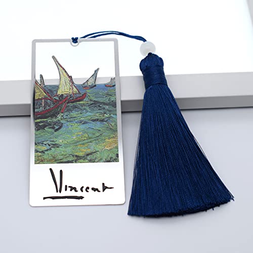 Blbmh Van Gogh Metal Bookmarks Birthday Christmas Gifts Art Book Marks For Women Teachers Book Lovers -Boats On The Sea #TOP1