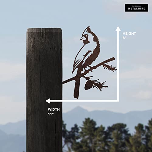 Metalbird - Cardinal - Outdoor Tree Ornaments In Corten Steel - Metal Art Proudly Made In America #TOP2
