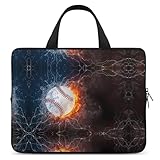 JZemdybill 17-Zoll-Laptophülle, Baseballball-Laptophülle, Laptoptasche mit Griff