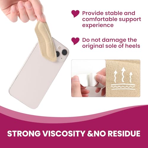 Image of Heel Grips Pads for Women Shoes - (12 Pairs) Bukihome Self-Adhesive Heel Cushion Inserts Prevent Slipping, Rubbing, Blisters, Foot Pain, Improve Shoe Fit, Heel Protector for Shoes Too Big - Beige