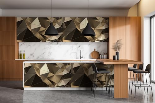 Papel pintado triangulos 3D mate para renovar armarios y paredes de cocina 7