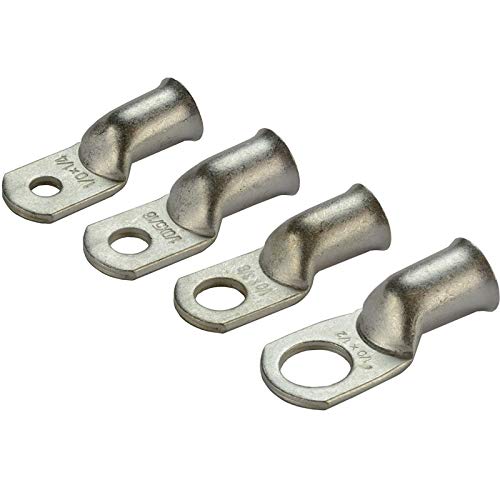 FJY-CONNCT, 5PCS Assortment Bare Copper Ring Crimp Terminals Lugs Battery Cable Electrical Wire Splice Connectors Kit 0-8AWG (Color : 0AWG, Size : 8mm)