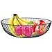 CENBEN Corbeille à Fruits, Panier à Fruit, Corbeille Creux en Fer, Multifonctionnel Corbeille à Fruits Noir Vintage pour Décoration Le Comptoir et Stockage des Fruits (28x8cm)