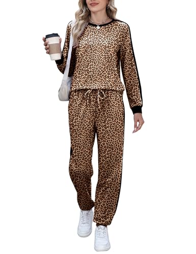 Image of Marvmys Women Long Sleeve Tracksuits Fashion 2 Piece Lounge Set Travel Outfits Jogger Set