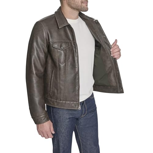 Image of Levi's Men's Faux Leather Classic Trucker Jacket