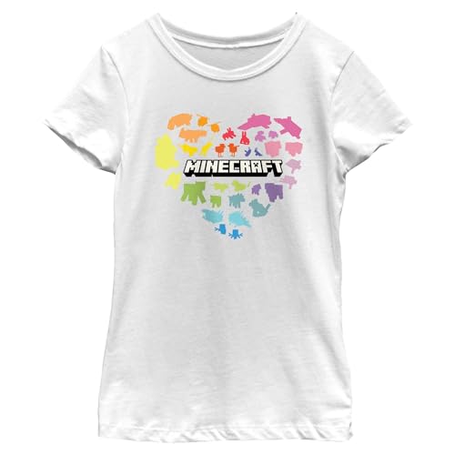 Girl's Minecraft Colorful Heart T-Shirt
