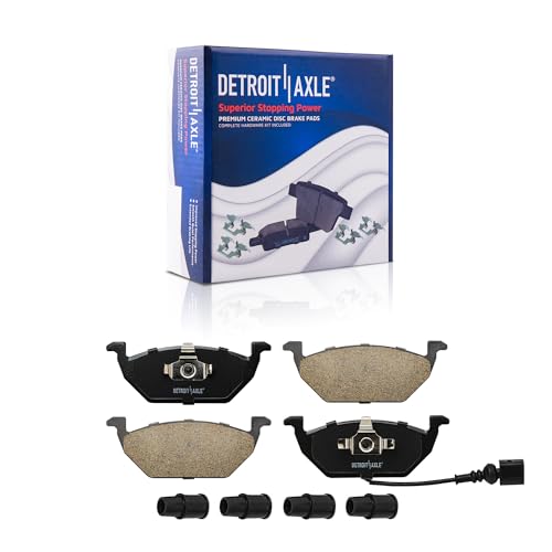 Image of Detroit Axle - Front Brake Pads for Volkswagen Beetle Golf Jetta City | Ceramic Brake Pads with Hardware Replacement