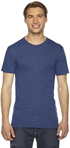 American Apparel Unisex Triblend Short-Sleeve Track T-Shirt M TRI INDIGO