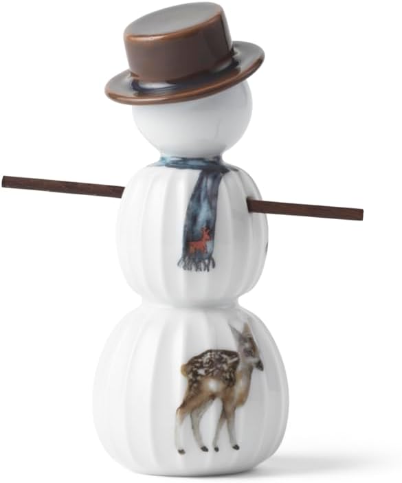 HAK KÄHLER Kahler Hammershoi Christmas Snowman Figurine, White, 4.5" H, Designed by Hans-Christian Bauer & Rikke Jacobsen, Gift Box Included