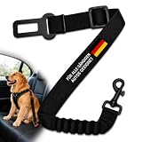 1x Premium Hundegurt Auto – Hundesicherheitsgurt mit elastischer Ruckdämpfung für kleine und große Hunde – Verstellbarer Anschnallgurt Hund Auto – Hundegeschirr mit Metallkarabiner für sichere Fahrten