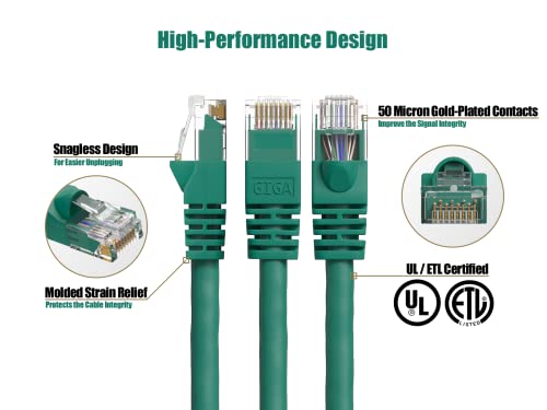 Cable Leader Cat 6 UTP Patch Cord 50 ft Verde miniatura 2