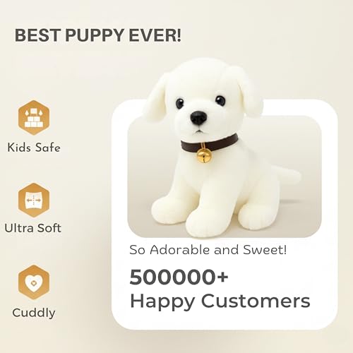 Babique Dog Plush Soft Toy Cute Kids Animal Home Decor Boys/Girls/Baby (25 cm, White) Online at Low Prices in India — photo 5