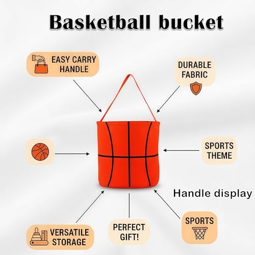 Image of XinblueCo Baseball Basket Easter Baskets for Canvas Easter Egg Hunt Baskets