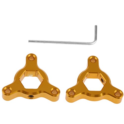 Ajustadores de Precarga de Horquilla Anodizados Hexagonales Suspensión CNC 14mm de Alumino - Oro
