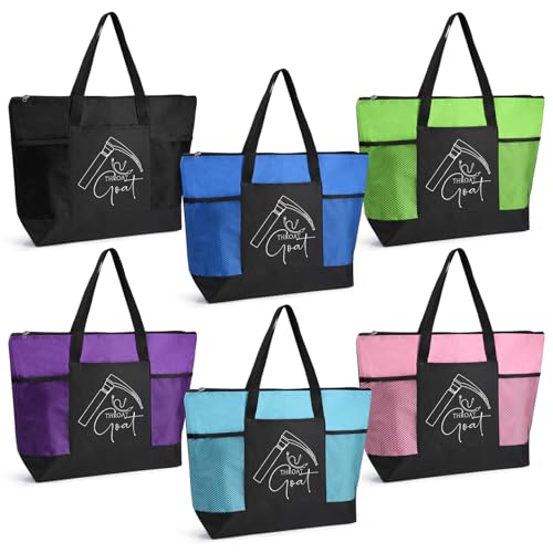 Image of 6 Pcs Team Appreciation Tote Bags Pocket for Women Employee Appreciation Gifts for Nurses Volunteer Cowork