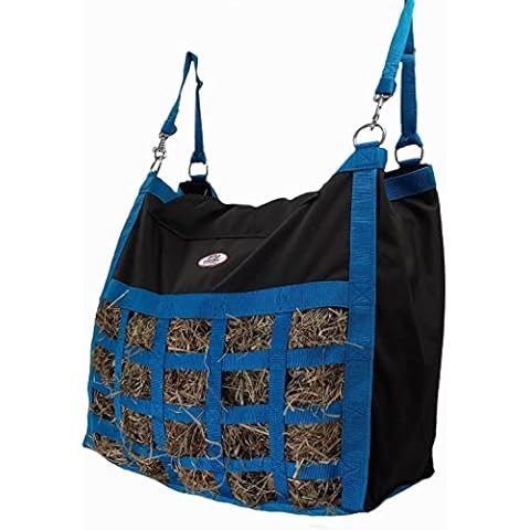 Paris Tack Supreme Slow Feed Top Load Hay Bag with Super Tough Bottom (Black and Turquoise) Cover