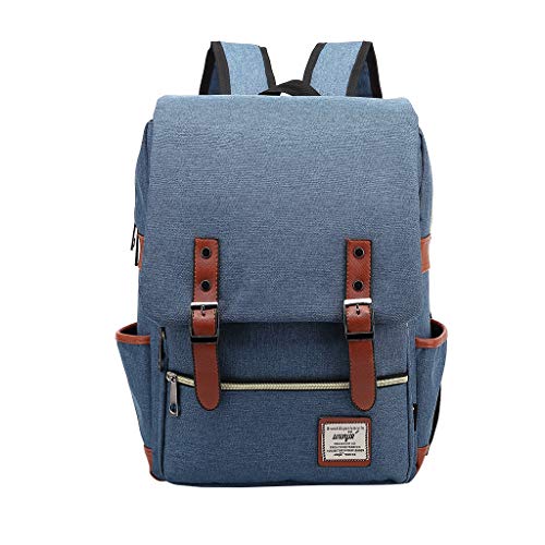 Mochila de lona para hombre y mujer con capacidad para portátil de 16 pulgadas