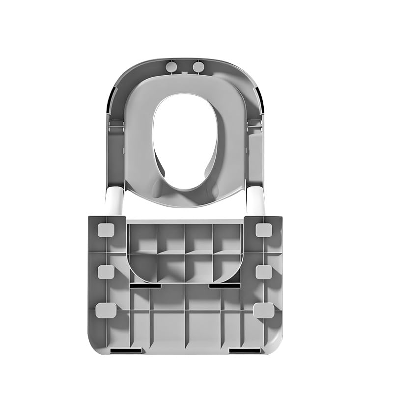 Toilettensitz für Kinder, WC-Sitz mit Reduzierer, Spritzer, geeignet in V-Form, U-Form, Toilettenadapter für Kinder, faltbar, PVC (grau)