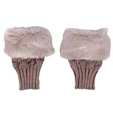 Gender:Women Winter Women Gloves Plush Faux Fur Knitting Wool Keep Warm Short Mitten Fingerless Lady Girl Half Finger Glove Bean Paste
