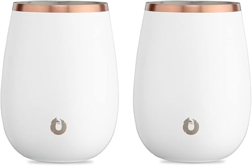 Miniatura 17 de SNOWFOX Copa de vino Grand Pinot de acero inoxidable con aislamiento al vacío de alta calidad, el vino frío se mantiene helado, copas de cóctel sin