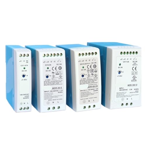 Fuente de alimentación MDR-10 de 24V con diseño robusto para carril DIN industrial