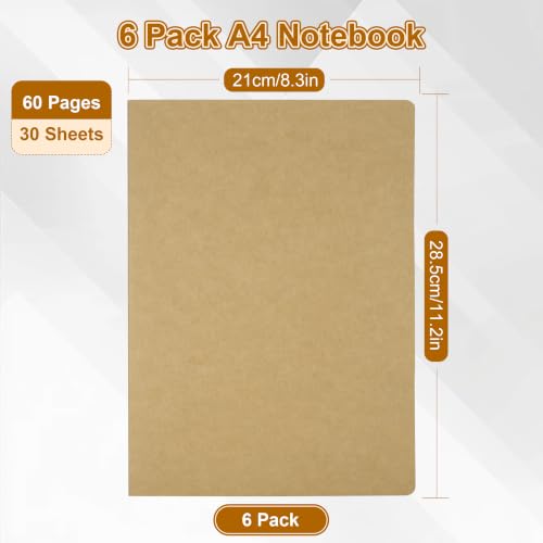 Cuadernos A4 Hojas Rayados JIANTA pack de 6 libretas de 60 páginas 2
