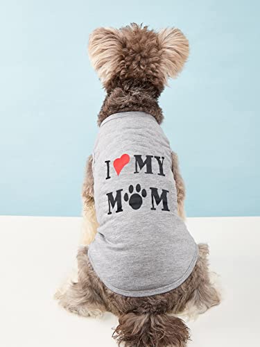 4 Pieces Pet Dog T Shirt I Love My Mom K9 Unit Hola Ladies Security Print Puppy Shirts Extra Small Dogs Clothes For Boys Xs Summer Dog Tshirt Boy Chihuahua Tshirts Cat Clothing Yorkie Vest Apparel #TOP2