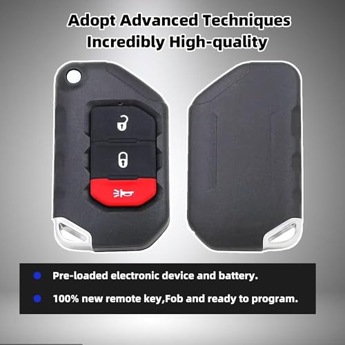 Clé Jeep Wrangler 2018-2022 télécommande pour vos sorties outdoor - 3