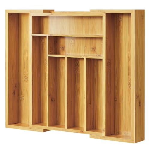 Comparison: Best Finish For Inside Kitchen Drawers 2 Pipishell Bamboo Silverware Organizer, Expandable Cutlery Tray, Utensil Drawer Organizer in Kitchen for Spoons Forks Knives, Multipurpose Use, Natural, Large