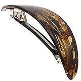 Camila Paris CP3322 French Hair Barrette Oval For Thick Curly Wavy Long Hair, Strong Hold Grip Hair Clips for Women, No Slip Rubberized Metal Clasp, Styling Girls Hair Accessories, Made in France