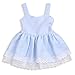 Happy Town Toddler Baby Girls Floral Dress Party Ball Gown Lace Formal Dresses Sundress (Blue, 3-4 T)