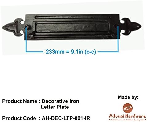 Adonai Hardware Decorative Iron Letter Plate (Black Powder Coated)