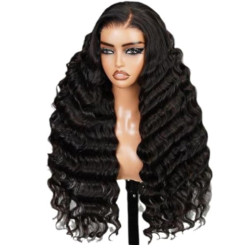 Perruques cheveux humains ondulées 13x4 lace wig brésilienne sans colle 20 pouces