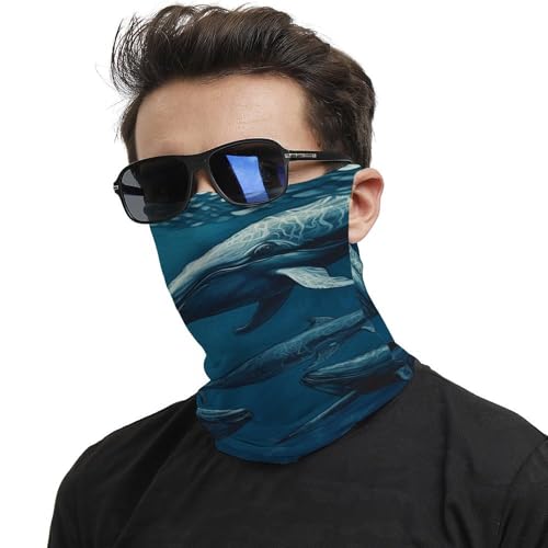 Neck Gaiter Ocean Whale Face Mask for Travel Face Cover Scarf for Men Women Elastic Headbands Wind-proof Bandana for Skiing Fishing Hiking Cycling2