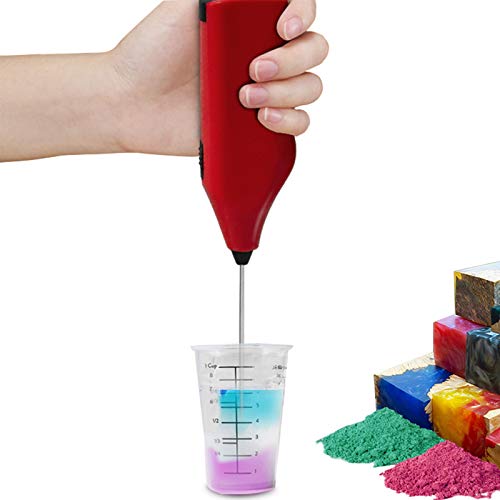 Epoxy Resin Mixer for Silicone Mold Making Lip Gloss Pigment, Electric Stirrer Handle Stirrer Practical Jewelry Tools, Epoxy Acrylic Paint Glitter Lips Pigments Mixing Stick Apply to Epoxy Projects.