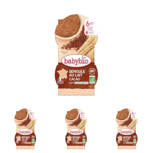 BABYBIO DESSERTS SEMOULE AU LAIT CACAO LOT DE 8 X 100G