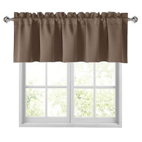 Cenefas caqui con bolsillo para cortinero resistente en panel individual de 52x18 2