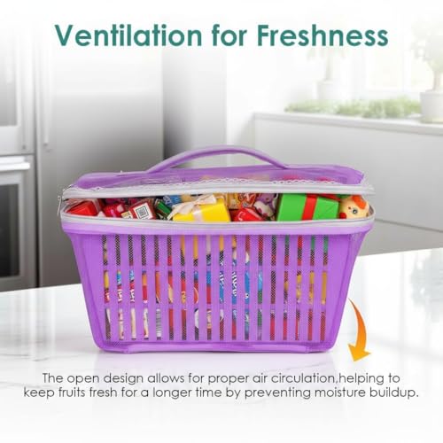 Image of GI9IUS Multipurpose Safe Net Cover Plastic Fruit & Vegetable (Onion,Potato) Storage Basket (Purple)