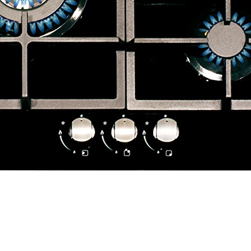 Miniatura 4 de Cata Encimera De Gas Modelo Lcib 6021 Bk Encimeras De Gas Butano 3 Quemadores De Gas Placa Cristal Gas Ancho De 59 Cm Potencia Total 6,25kw