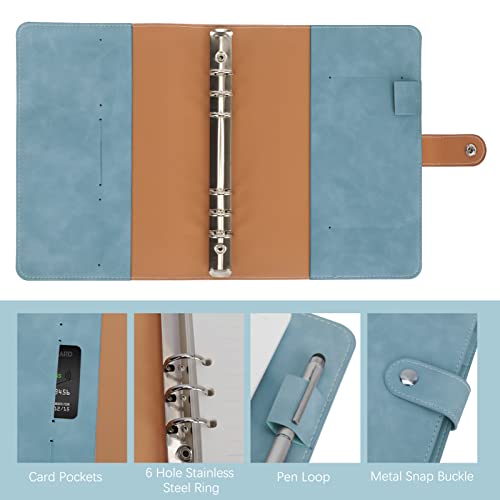Toplive Leather Refillable Journal Notebook, 6 Ring Binder A5 Travel Personal Planner With A5 Refill Papers, Binder Pockets And Subject Dividers Paper Sheet #TOP2