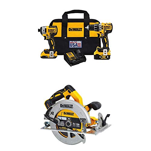 DEWALT DCK287D1M1 20V Cordless Hammerdrill and Impact Driver Combo Kit with DCS570B 7-1/4