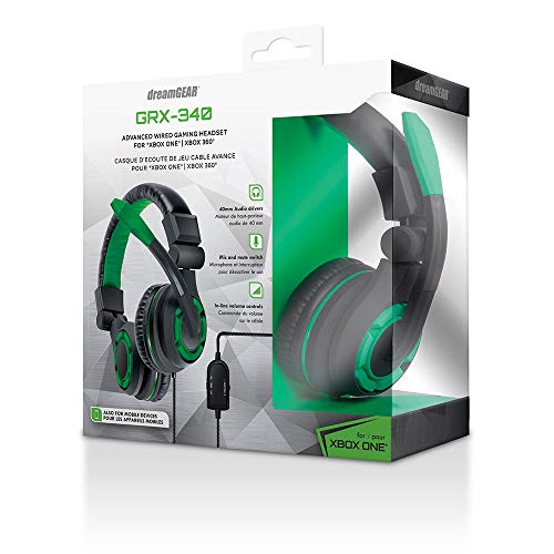 Fone de Ouvido Headset Gamer GRX-340 Dreamgear DGXB1-6615 Preto e Verde