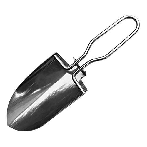 anruo Stainless Steel Gardening Tools Folding Folding Shovel Shovel Camping Spade Gardening Tools Outdoor Sports Camping Silver | Spades and Shovel