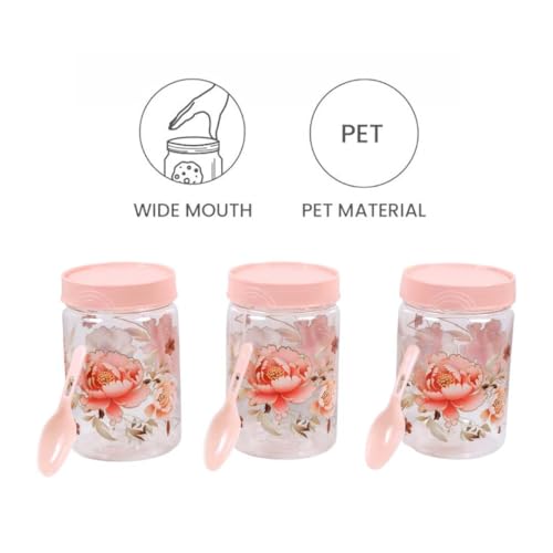 Image of 500 ml Set of 6 -Plastic Airtight Small Storage Container Boxes and Jar Kitchen Set - BPA-Free, Stackable Pantry Organizers for Kitchen Storage, Spices, Dry Fruits, Pulses (Pink)