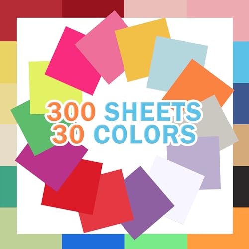 Papier à Origami 300 Feuilles 30 Couleurs Vives 20x20cm 80gsm – vue 3