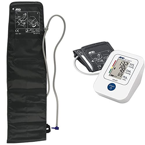 A&D Medical - Manguito para brazo grande, circunferencia de 31 a 45 cm & Tensiómetro de Brazo digital, medición precisa de la presión arterial y el pulso, validado clinicamente - UA-611 Cover