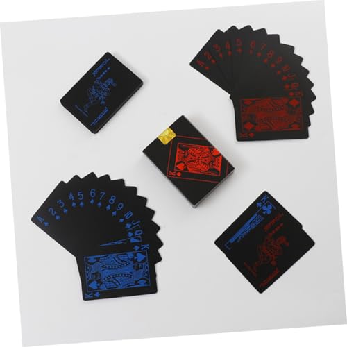 wasserdichte PVC Pokerkarten Set Rot Langlebige Biegsame Spielkarten aus Kunststoff Kreative Farben für Familie und Freunde Inklusive Praktischem Papierbox aufbewahrungsset – Bild 4